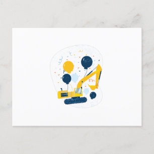 Verjaardags bulldozer briefkaart