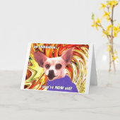 verjaardags chihuahua kaart (Gele Bloem)