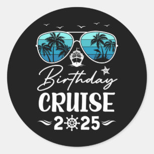 Verjaardags Cruise 2025 Feest Vakantie Squad Verja Ronde Sticker