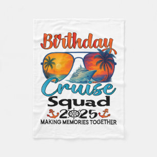 Verjaardags Cruise Squad 2025 Vrienden Familie Vak Fleece Deken