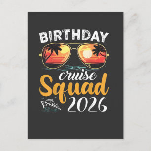 Verjaardags Cruise Squad 2026 Familie Cruise Vakan Briefkaart