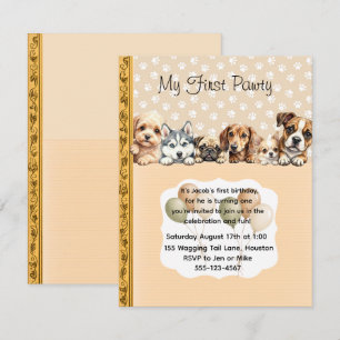 Verjaardags digitale download van Story Book Puppy Kaart