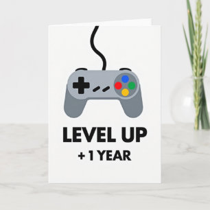 Verjaardags Gamerkaart om Niveau te Verhogen Kaart