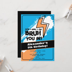 Verjaardags Graffiti Oranje Blauw Cool voor Bruh J Kaart