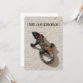 verjaardags hagedis kaart (Voorkant / Achterkant in situ)