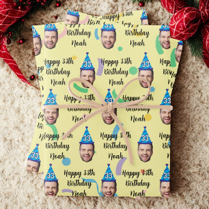 Verjaardags inpakpapier op maat, Gefeliciteerd met Vel