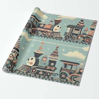 Verjaardags-inpakpapier voor treinen cadeaupapier