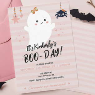 Verjaardags Kawaii Spook Halloween Uitnodiging