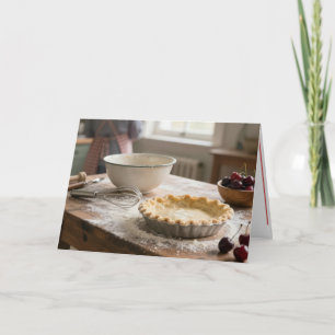 Verjaardags Kersen Taart In Eén Retro Keuken Kaart