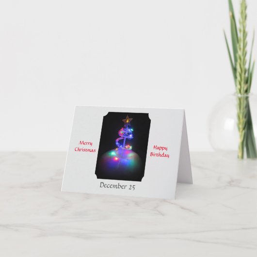 Verjaardags Kerstkaart Kaart (Voorkant)