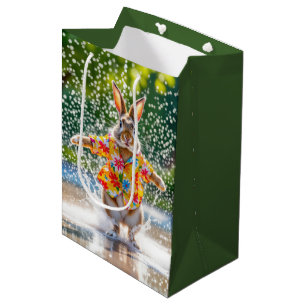 Verjaardags Konijn Draagt een Leuke Shirt In Water Medium Cadeauzakje