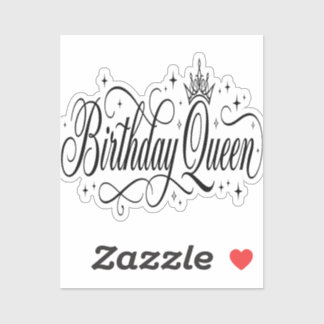 Verjaardags Koningin Aangepaste Matching Groep Sticker