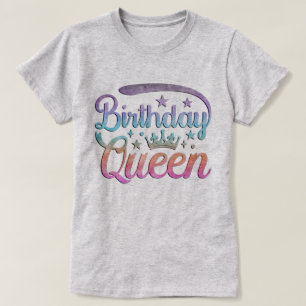 Verjaardags Koningin Pastel Waterverf Ombre Kroon T-shirt