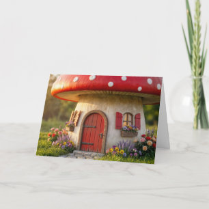 Verjaardags Paddenstoelen Cottage Kaart