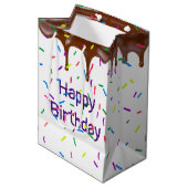 Verjaardags Snoep strooit en chocolade Medium Cadeauzakje (Voorkant Gekanteld)