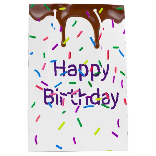 Verjaardags Snoep strooit en chocolade Medium Cadeauzakje (Voorkant)