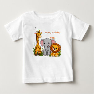 Verjaardags T-shirt voor peuters met jungle dieren