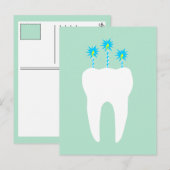 Verjaardags Tand met Kaarsen Uitnodiging Briefkaart (Voorkant / Achterkant)