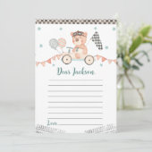 Verjaardags Tijdcapsule Notitiekaart voor Race Aut (Staand voorkant)