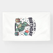 Verjaardags Turtle-feest Vectorontwerp_1 Spandoek (Horizontaal)