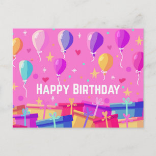 Verjaardagsachtergrond en ballonnen briefkaart