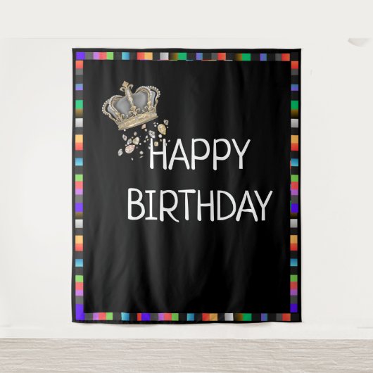 verjaardagsachtergrond wandkleed (Voorkant)