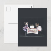 Verjaardagsansichtkaart met vintage katjes briefkaart (Voorkant / Achterkant)