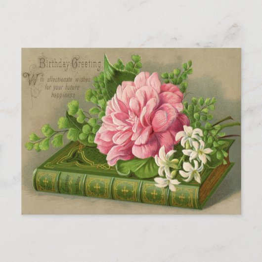 Verjaardagsansichtkaart uit het verleden briefkaart (Voorkant)
