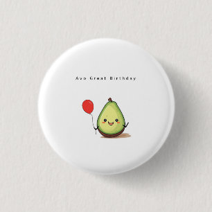 Verjaardagsbadge, avocado-badge/badge/button/speld ronde button 3,2 cm