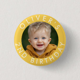 Verjaardagsbadge met eigen naam en leeftijd ronde button 3,2 cm