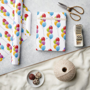 Verjaardagsballon boeket met feest Confetti Cadeaupapier