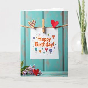 Verjaardagsballonkaart met polka dots kaart