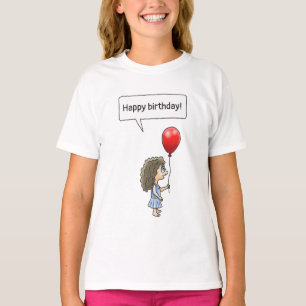 Verjaardagsballonmeisje T-shirt