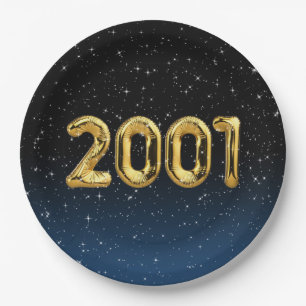 Verjaardagsballonnen 2001 In sterren papieren bord