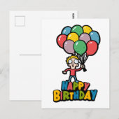 Verjaardagsballonnen Briefkaart (Voorkant / Achterkant)