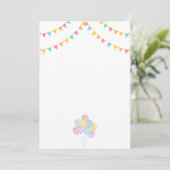 Verjaardagsballonnen Feest Uitnodigingen Aankondig (Staand voorkant)