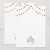 Verjaardagsballonnen Feest Uitnodigingen Aankondig (Voorkant / Achterkant)