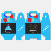 Verjaardagsballonnen Geometrisch blauw goud Bedankdoosjes (Ongevouwen)