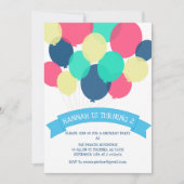 Verjaardagsballonnen Kinderfeest Uitnodiging (Voorkant)