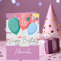 Verjaardagsballonnen met aangepaste naam en leefti kaart