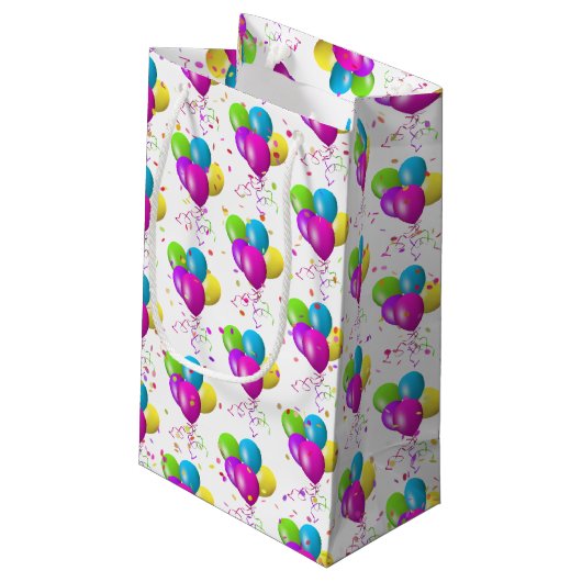 Verjaardagsballonnen met Confetti Klein Cadeauzakje (Achterkant Gekanteld)