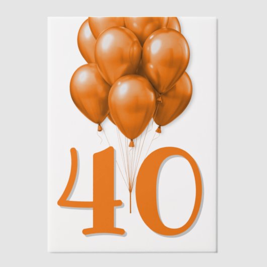 Verjaardagsballonnen Oranje partij Overlay Vellum Uitnodigingen (Voorkant)