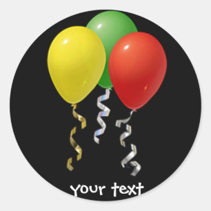 verjaardagsballonnen ronde sticker