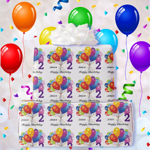 Verjaardagsballonnen Schattige aangepaste kinderna Cadeaupapier