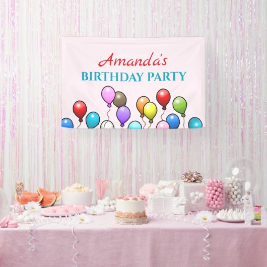 Verjaardagsballonnen Spandoek (Feest)