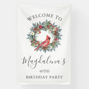 Verjaardagsbanner 40ste verjaardag Rode Kardinaal  Spandoek
