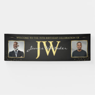 Verjaardagsbanner met op maat gemaakte initialen,  spandoek