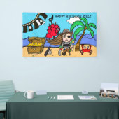 Verjaardagsbanner met piratenthema spandoek (Beurs)