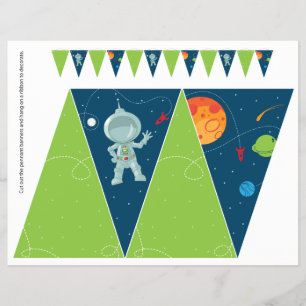 Verjaardagsbanner Vlag Outer Space Thema Flyer