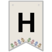 Verjaardagsbanner voor robots en tandwielen vlaggetjes (Tweede vlag)